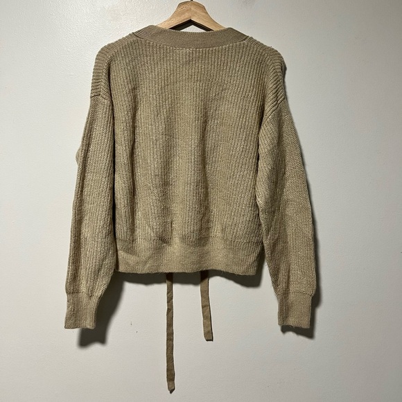 H&M Divided Beige Knit Lace-Up Sweater Size Small - Picture 12 of 14